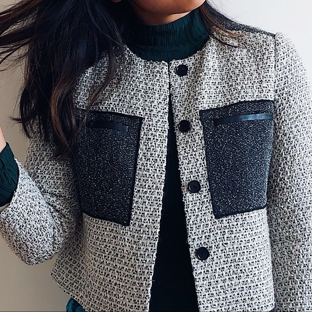 ann taylor tweed crop jacket